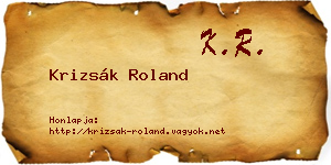 Krizsák Roland névjegykártya