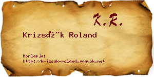 Krizsák Roland névjegykártya